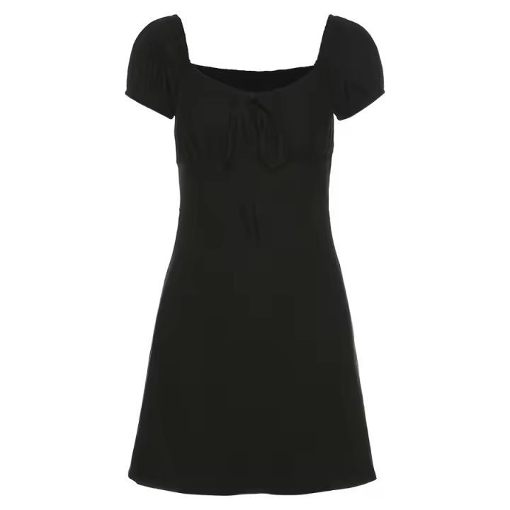 Falda corta con cuello en V y mangas sin espalda para mujer, novedosa - 1