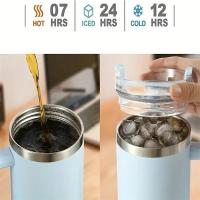 Taza de café con botella de agua de acero inoxidable aislada de 1200 ml para deportes - details 4