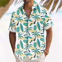 Camisa hawaiana de manga corta con estampado de coco en 3D, ropa de playa informal de verano, camisa holgada de gran tamaño para hombre - details 6