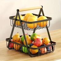 Organizador del segundo piso, cesta de frutas y verduras, soporte desmontable para cosméticos de baño, estante de iluminación de cocina - details 5