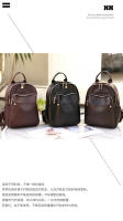 Mochila retro simple de cuero casual para viajes diarios, primera capa de cuero de vaca, mochila para mujer, bolso de cuero suave. - details 1