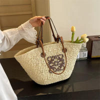 Bolso de paja tejido de gran capacidad, bolso de mano hecho a mano, bolso de estilo festivo, bolso de hombro - details 1