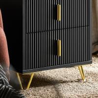 Mesita de Noche Mesa Auxiliar Mobiliario de Salón Moderno con 2 cajones L40xP40xH47 cm ES - details 41