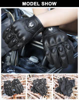 Guantes de Cuero Retro para Motocicleta Touch Screen Transpirable para Hombres y Mujeres - details 8