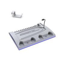 Soporte de carga con ventilador de refrigeración para consola PS5 y PS5 Slim, estación de carga de controlador Dual con 9 luces RGB (blancas) - details 0