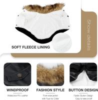 ATUBAN Leather Dog Coats Waterproof Dog Winter Coat Puppy Jackets for Small to Medium Dogs clothes for pets dog clothes winter - details 3