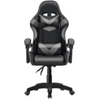 Silla para Ordenador, Silla Ergonómica para Juegos, Silla de Escritorio para Oficina con Altura Ajustable y Ruedas, Sillas de Videojuegos Color Negro/Gris. - details 2