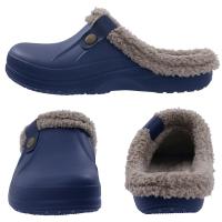 Zuecos de piel para mujer, zapatillas de moda peludas para hombre, calzado para jardín, zapatos de casa impermeables para exteriores, zapatos de trabajo antideslizantes para invierno para hombre - details 18