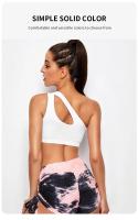 Sujetador deportivo para mujer, sujetadores de realce para Fitness, sujetador de Yoga a prueba de golpes con un hombro, sujetador para correr y Yoga blanco y negro, chaleco Sexy - details 6