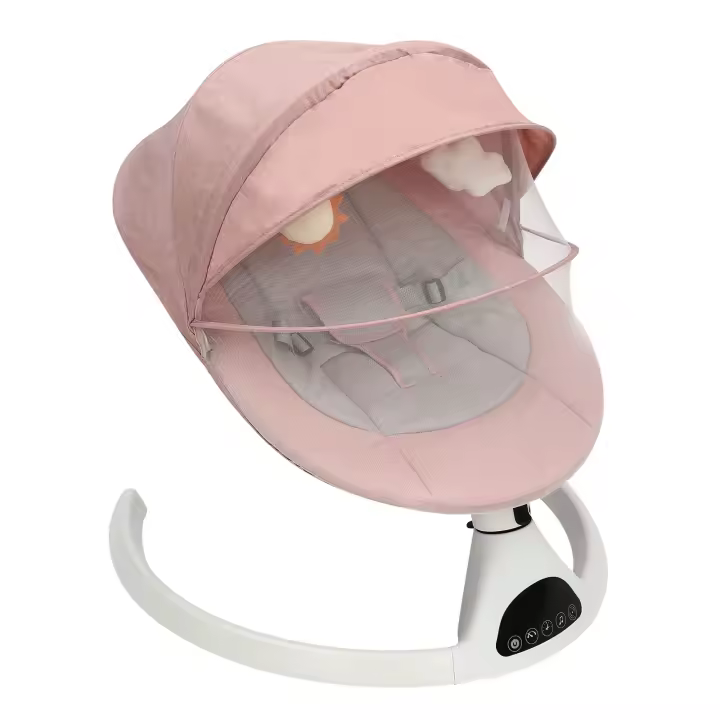 Balancín eléctrico con Bluetooth para bebé, mecedora con Control remoto para bebés de 0 a 12 meses, color rosa - 1