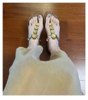 Zapatillas de Playa de Moda para Mujer Pisa Romana de Piel de Oveja Versión de Oro - details 10