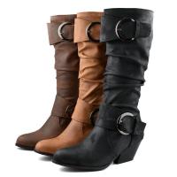 Botas martin de cuero con tacón de cuña para mujer, zapatos de plataforma informales, Otoño e Invierno - details 1
