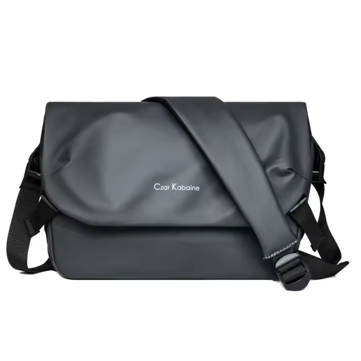 Bolso cruzado funcional para hombre, bandolera de un solo hombro, impermeable, con película de cuero, para ocio, novedad - 1