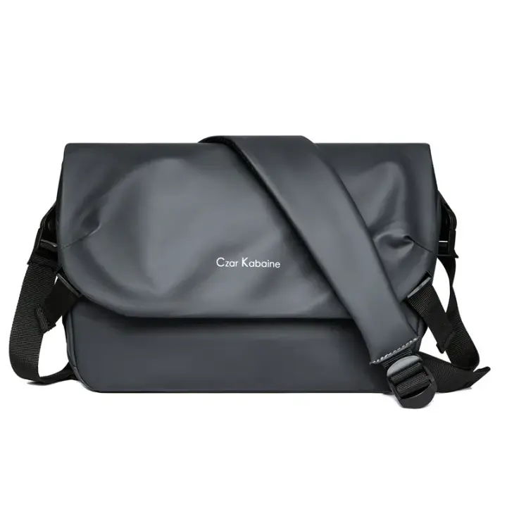 Bolso cruzado funcional para hombre, bandolera de un solo hombro, impermeable, con película de cuero, para ocio, novedad - 1