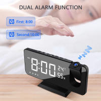 Reloj despertador Digital LED de mesa, relojes electrónicos de escritorio, despertador USB, Radio FM, proyector de tiempo, función de repetición - details 4