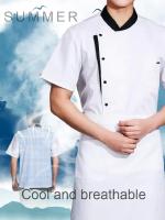 Uniforme de Chef de verano para cocina, Hotel, cafetería, ropa de trabajo de cocina, camisa de manga corta, chaqueta de cocinero para Catering, Tops para hombre y mujer - details 2