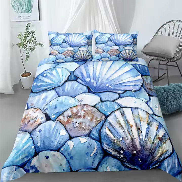 Juego de funda nórdica Handdraw Mermaid Girls King Queen Double Full Twin juego de ropa de cama de tamaño individual - 1