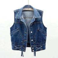 Chaleco Corto para Mujer Moda Coreana, Chaleco sin Mangas de Denim Casual - details 3