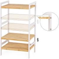 Estantería de bambú con 3 niveles para baño, cocina, dormitorio, 45 x 31,5 x 80 cm, natural - details 15