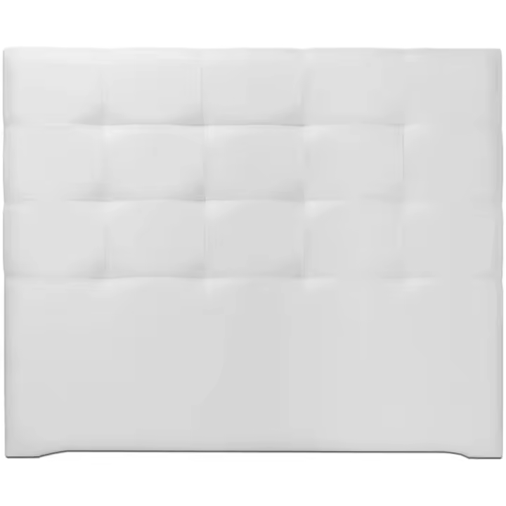 Funda de Cama de Polipiel Blanco Acolchado de Dormitorio de Diseño Largo 180 x 125 cm - 1