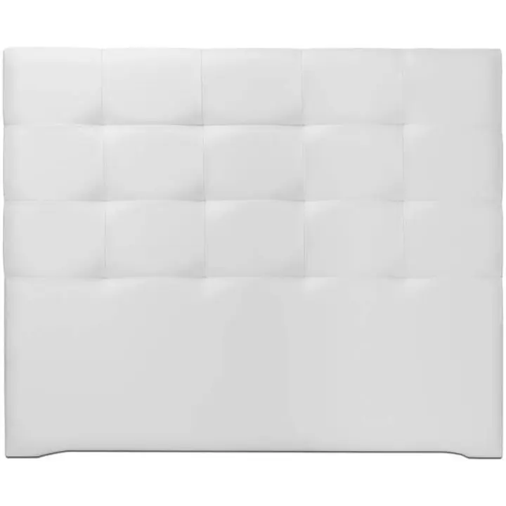 Funda de Cama de Polipiel Blanco Acolchado de Dormitorio de Diseño Largo 180 x 125 cm - 1