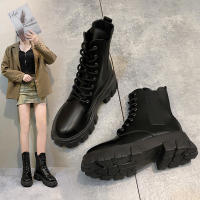 Nuevas botas cortas negras de moda geniales de moda botas de mujer de tacón grueso de suela gruesa - details 16