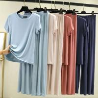 En el verano de 2025, el nuevo conjunto Modal incluye hermosa ropa de dormir informal de manga corta y ropa de dormir grande para mujer M-XXL. - details 1