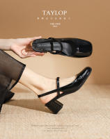 Zapatos de tacón cuadrado con tiras y charol con punta cuadrada - details 2