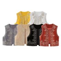 BUNO-Chaleco bordado de terciopelo Vintage para mujer, chaqueta sin mangas con cuello de pico, chalecos elegantes, chalecos de moda para mujer, abrigo 2025 - details 1