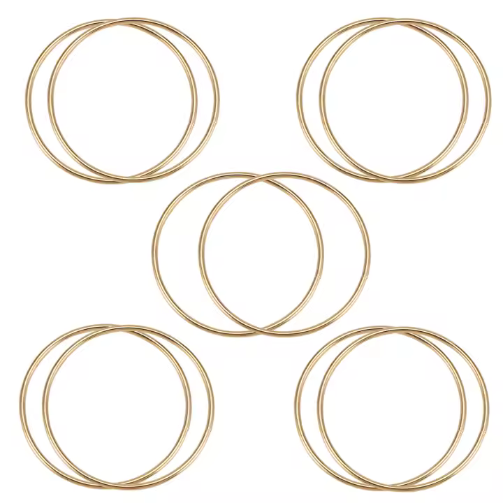Paquete de 10 anillos de metal atrapasueños dorados de 3 pulgadas, aros, anillo de macramé para atrapasueños y manualidades - 1