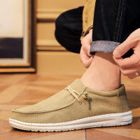 Zapatos de lona de hombre de talla grande para primavera y verano, estilo casual, ligeros y de un solo pedal. - details 16