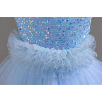 Vestido de noche para niños con flores, pasarela, princesa, niña, tul hinchado, presentadora, actuación de Piano - details 5