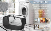 Cesto de ropa rectangular, moderno, plegable y resistente, ideal para el dormitorio, el baño, la habitación de los niños o para viajar (pack de 2) - details 1