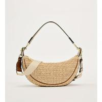 Bolso Crucero de Tejido Ligero Correa Ajustable Desmontable, Cierre de Cremallera, Lining de Goma y Poliéster, Marrón/Negro Bolso de Mano Casual para Mujeres en Primavera-Verano - details 0