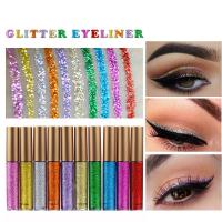 HANDAIYAN Delineador de ojos líquido, juego colorido, 10 colores, delineador de ojos metálico plateado dorado con diamantes, barras de delineador de ojos impermeables, brillo duradero - details 6