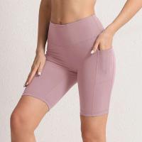 Pantalones de Yoga sin Costuras CHRLEISURE Shorts de Ciclismo Elásticos con 3 Bolsillos para Mujeres Leggings de Color Sólido - details 17