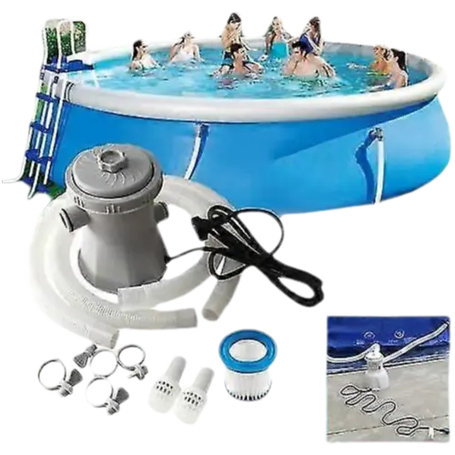Bomba de filtro de agua, limpiador de piscina, bomba de filtro inflable de circulación, 300 galones - 1