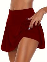 Falda Corta Deportiva para Mujer para Tenis, Bádminton, Yoga - Estilo Atlético Casual, Color Sólido, Mezcla de Poliéster y Spandex Elástico, Lavable a Máquina - Primavera/Verano/Otoño - details 24
