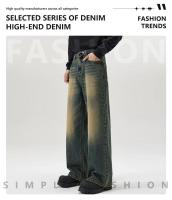 Jeans Baggy de Moda Vintage de Otoño Pantalones de Denim de Alta Calle de Corea para Hombres - details 1