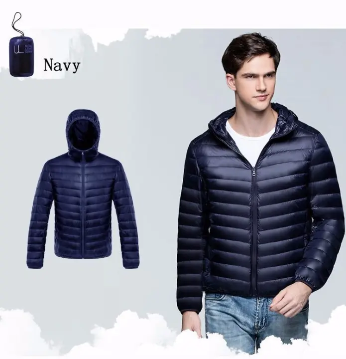 Chaqueta de plumón ultraligera para hombre, cortavientos de plumas, abrigo cálido portátil ligero, 5XL, 6XL - 1