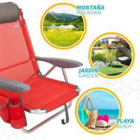 Sillas Plegables de Playa Paquete de 2 Multiposición Jardín, Terraca, Camping Diseño Beige - details 11