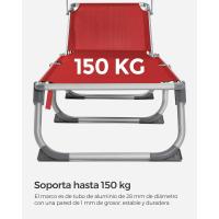 Silla de Senderismo Tumbona Reclinable Plegable, Ligera, 55 x 193 x 31 cm, Carga 150 kg - details 14