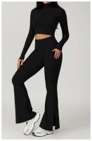 Conjunto de Yoga de Manga Larga Top de Correa Alta y Leggings Deportivos para Mujeres - details 44