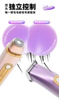 Removedor de pelo para mujeres, uso multifuncional en seco y húmedo, removedor de pelo eléctrico de doble cabezal para mujeres, removedor de pelo impermeable 2 en 1 de moda, seguro e indoloro - details 1