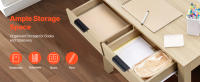 SucceBuy Escritorio compacto con cajones, mesa de estudio para niños para dormitorio, escritorio minimalista moderno para dibujar, leer, escribir - details 3