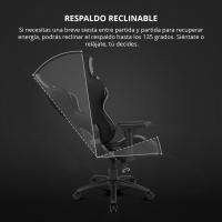 DR110 - Silla Gaming Profesional, Tejido Tejido Alta transpirabilidad, reposabrazos 4D, Ruedas silenciosas, pistón Clase 4, inclinación, cojín Lumbar y Cervical, Color Negro - details 17