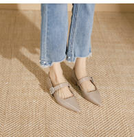 Zapatos planos de tacón bajo con punta de diamantes de imitación, zapatos de mujer - details 16