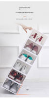 Paquete de 8 cajas de zapatos de plástico, organizador de zapatos apilable para zapatos de hombre y mujer - details 5