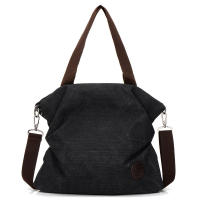 Bolso de mano informal europeo y americano para mujer, bandolera de hombro portátil de lona Simple, bolso cruzado de gran capacidad - details 12