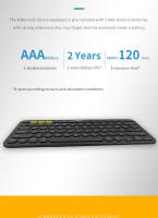 Logitech-teclado inalámbrico multidispositivo K380, Original, ultrafino, portátil, para Windows, Mac, Chrome, IOS y Android - details 2